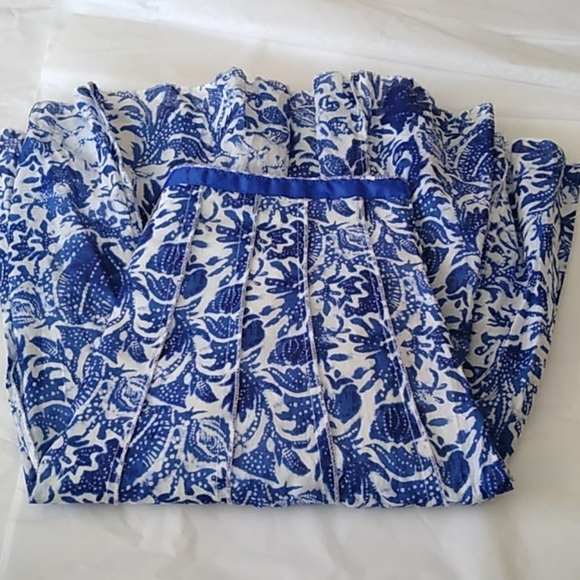 Roz + Ali Full Skirt, Blue + White, Size 10 - Picture 9 of 9
